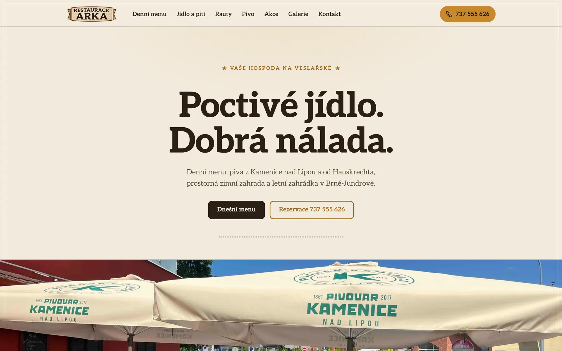Home page of restauracearka.cz - Restaurace Arka